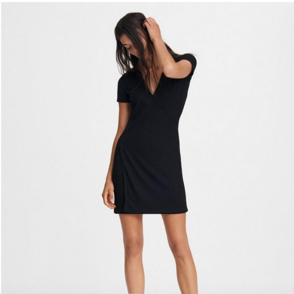 rag & bone knit rib mini wrap dress